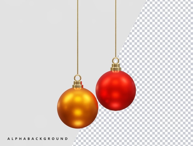 PSD icona palla di natale 3d rendering illustrazione vettoriale