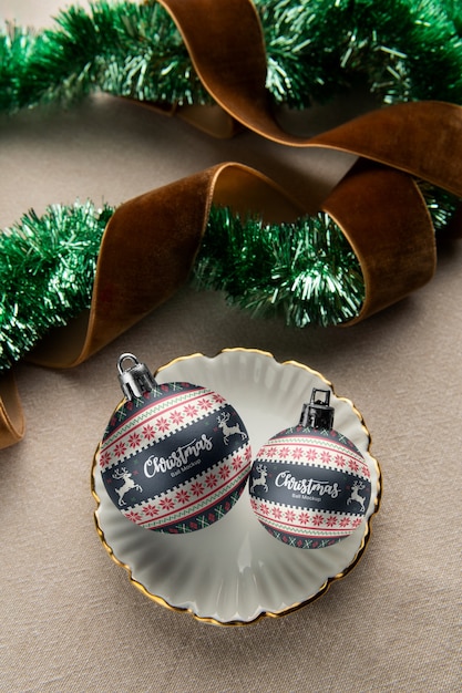 Christmas ball mockup design