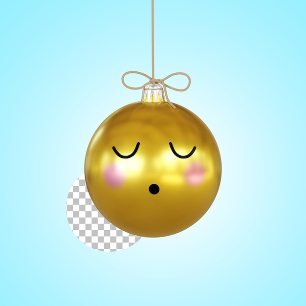 PSD クリスマスボール睡眠絵文字3dレンダリング