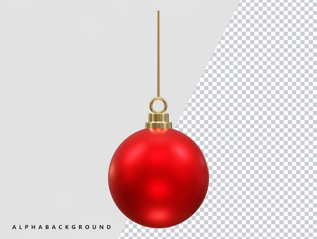 christmas ball transparent 3d rendering illustration