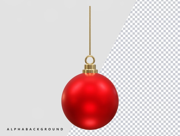 PSD christmas ball transparent 3d rendering illustration