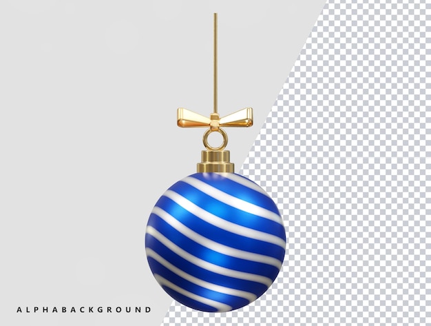 Christmas ball transparent 3d rendering illustration