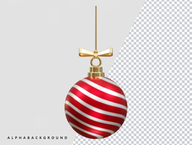 PSD christmas ball transparent 3d rendering illustration