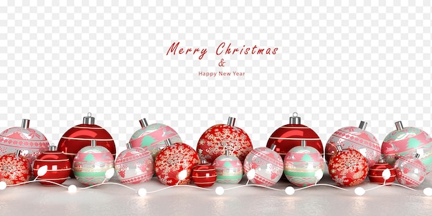 PSD christmas balls in 3d rendering