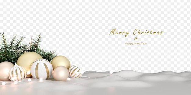 PSD christmas balls in 3d rendering