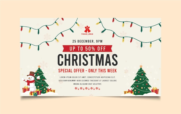 Christmas banner design template