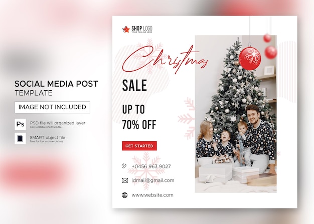 PSD christmas banner sale instagram post premium psd