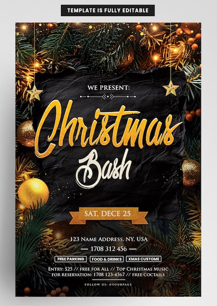 Christmas Bash Flyer Invitation Template