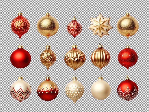 PSD christmas baubles colorful balls pattern and creative layout isolated on white background design e