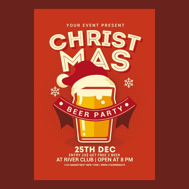 Christmas beer party flyer