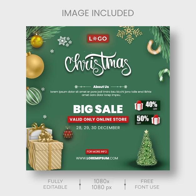 PSD christmas big sale post