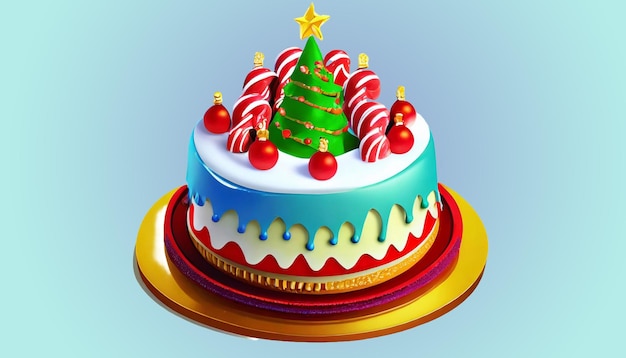 PSD christmas cake 3d image illust