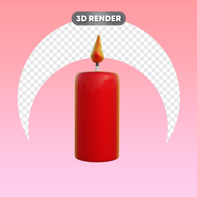 Christmas candle 3d object