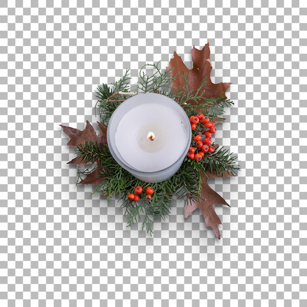 PSD christmas candle for your ornament design concept