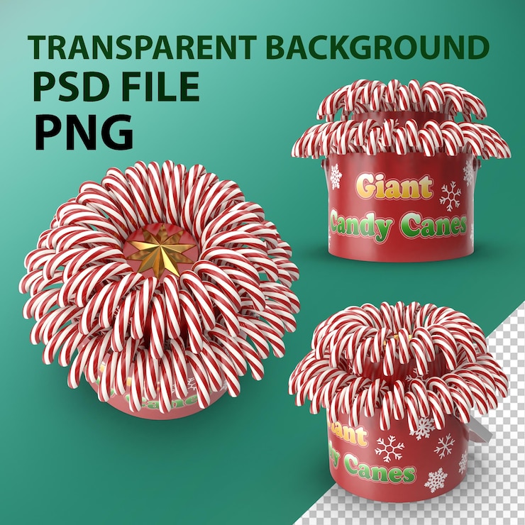 PSD christmas candy canes png