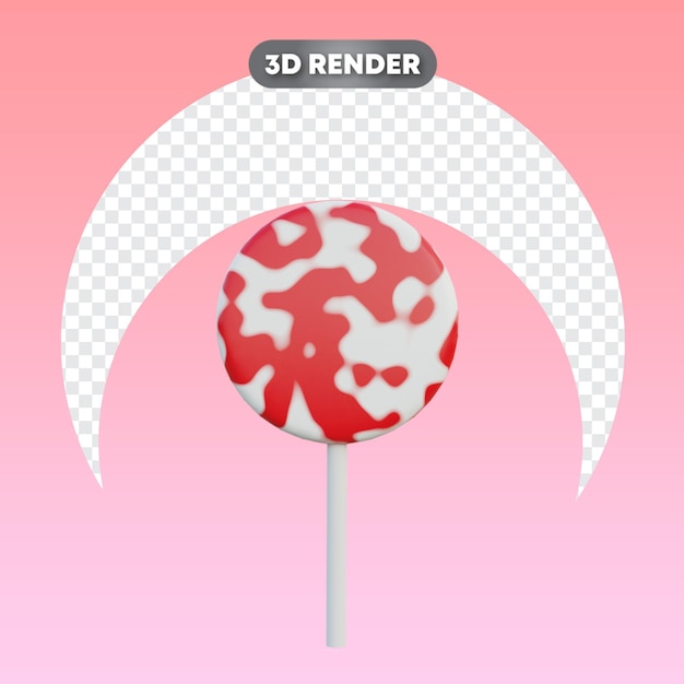 Christmas candy lolipop 3d object