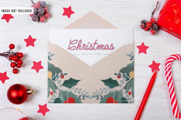 PSD mockup della carta di natale