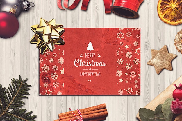 PSD mockup cartolina di natale