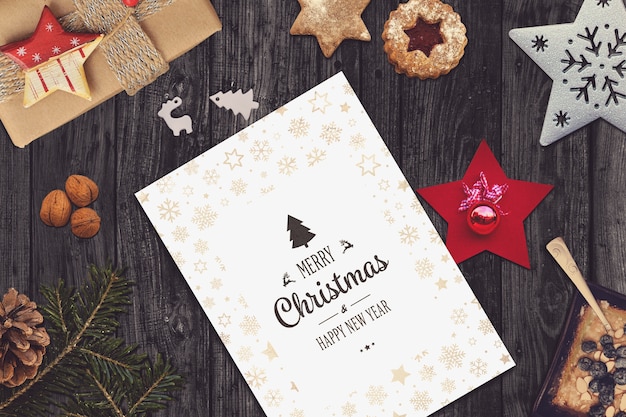 PSD mockup della carta di natale