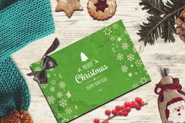 PSD mockup della carta di natale