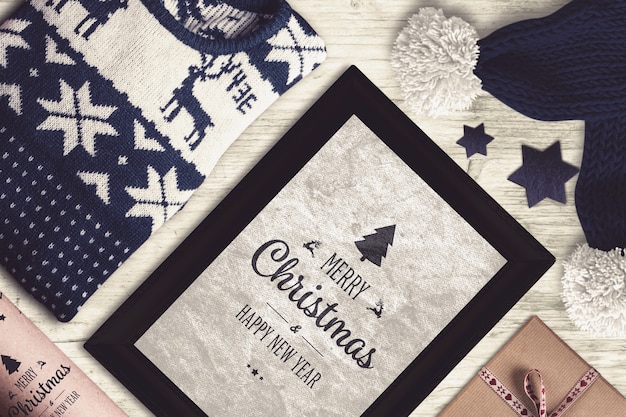 PSD christmas card mockup