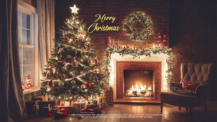 PSD a christmas card that says merry christmas