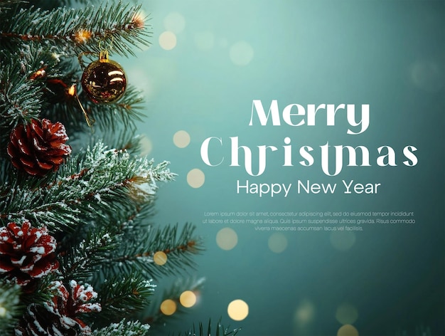 a christmas card with a christmas tree on the top