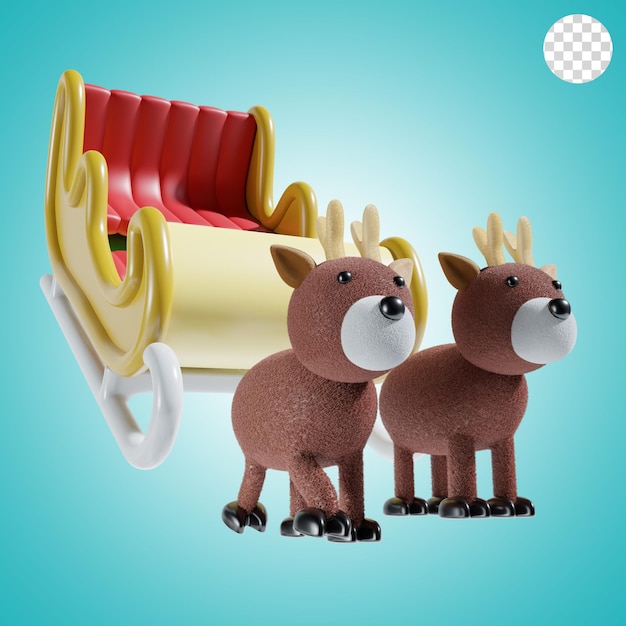 PSD christmas carriage 3d illustration