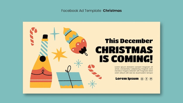 PSD クリスマスのお祝いのfacebookテンプレート