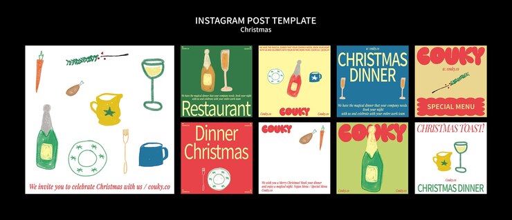 PSD christmas celebration  instagram posts
