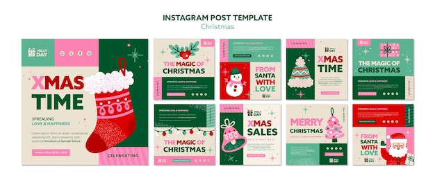 PSD christmas celebration  instagram posts