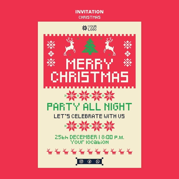 Christmas celebration invitation template