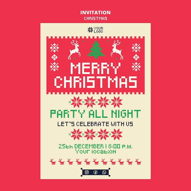 PSD christmas celebration invitation template