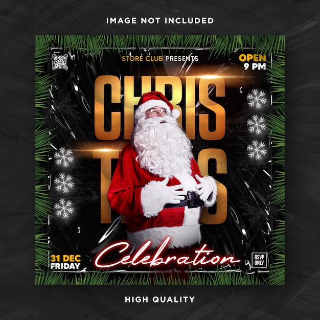 Christmas celebration night party flyer