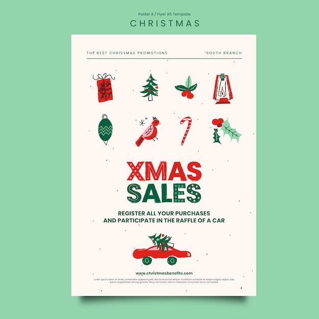 PSD christmas celebration poster template