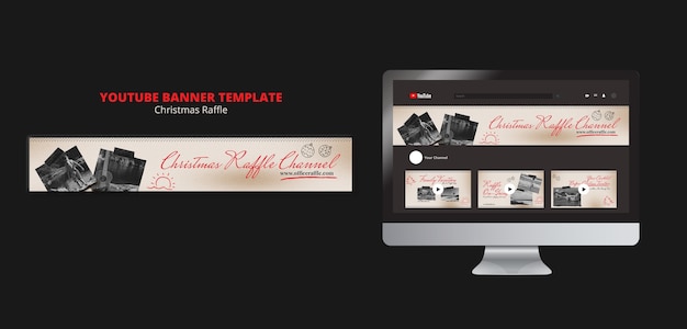 Christmas celebration youtube banner template