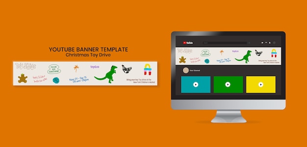 PSD banner youtube per le celebrazioni natalizie