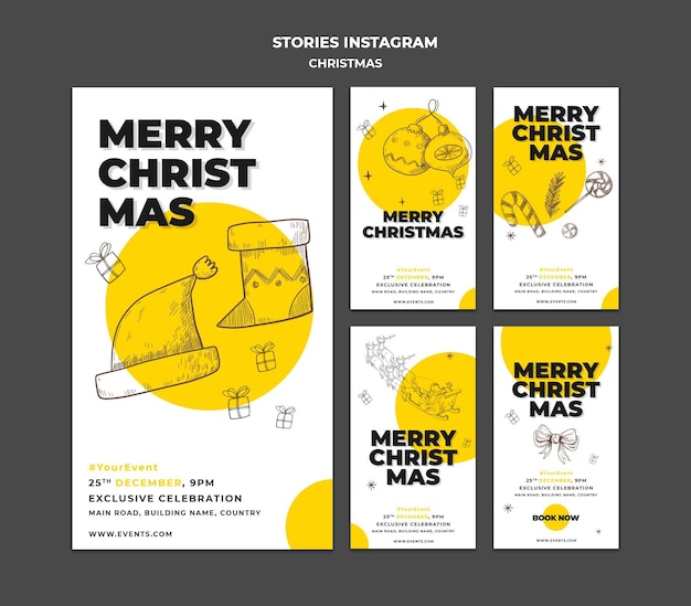 PSD christmas concept instagram stories template