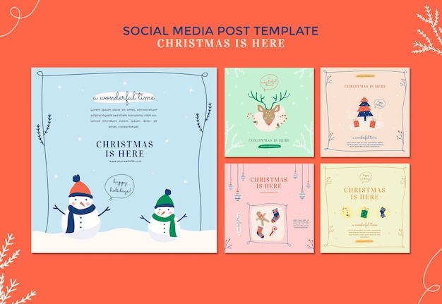 PSD christmas concept social media post template