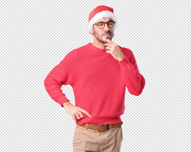 Christmas concepts - young man gesturing