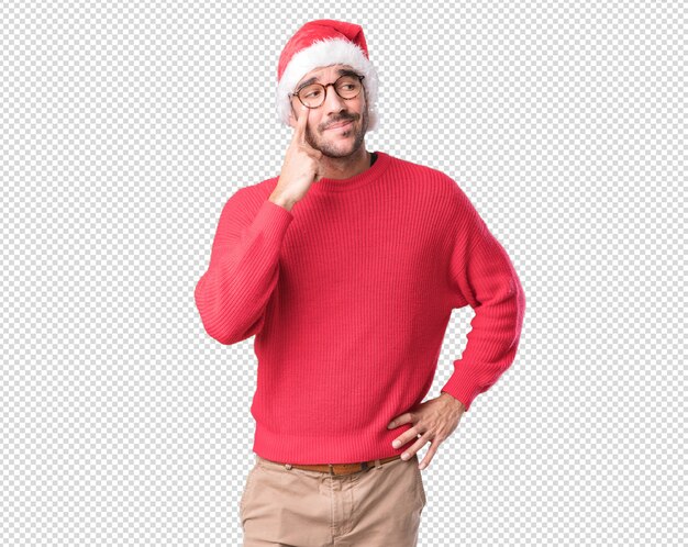 Christmas concepts - young man gesturing