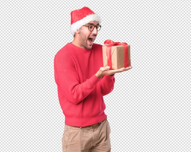 Christmas concepts - Young man gesturing