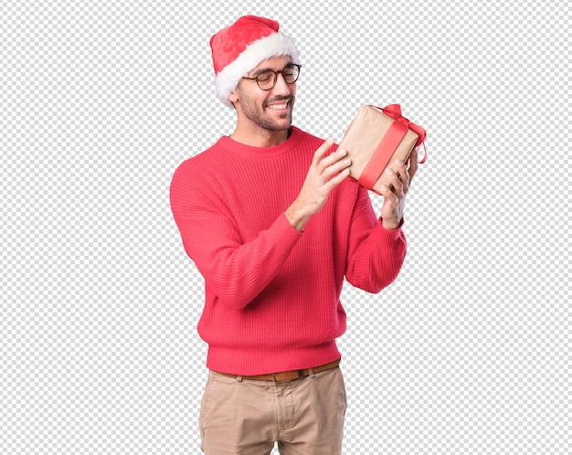 Christmas concepts - Young man gesturing