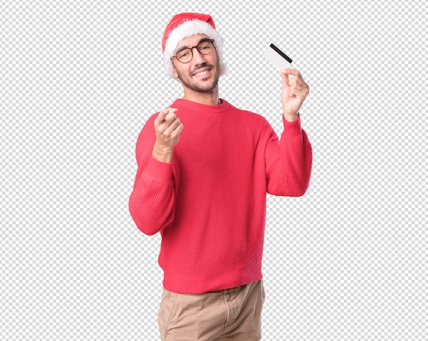 Christmas concepts - Young man gesturing