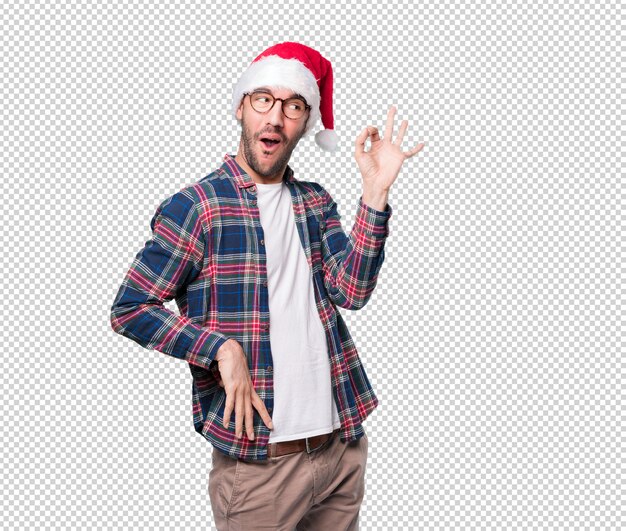 Рождественские концепции - молодой человек gesturing
