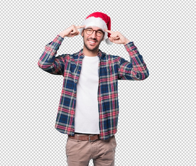 Christmas concepts - young man gesturing