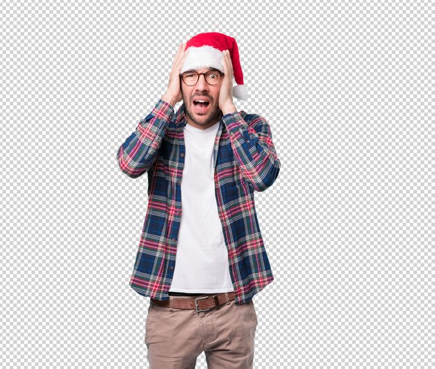 Christmas concepts - young man gesturing