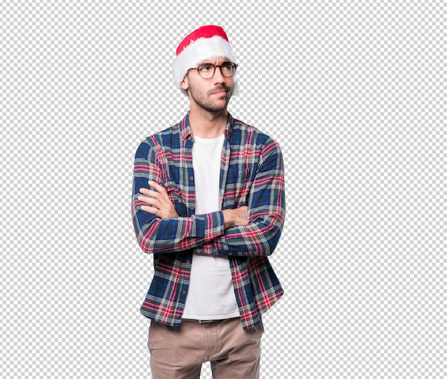 Christmas concepts - young man gesturing