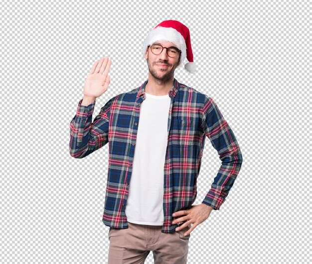 Christmas concepts - young man gesturing