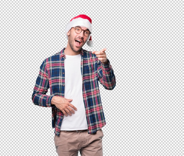 Christmas concepts - young man gesturing